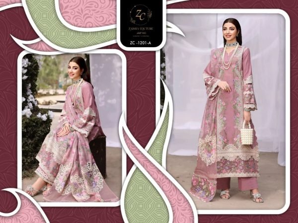 Designer Cotton Suit With Organza Dupatta Manufacturer Rate Pakistani Suits Wholesale