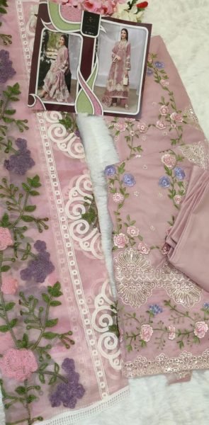 Designer Cotton Suit With Organza Dupatta Manufacturer Rate Pakistani Suits Wholesale
