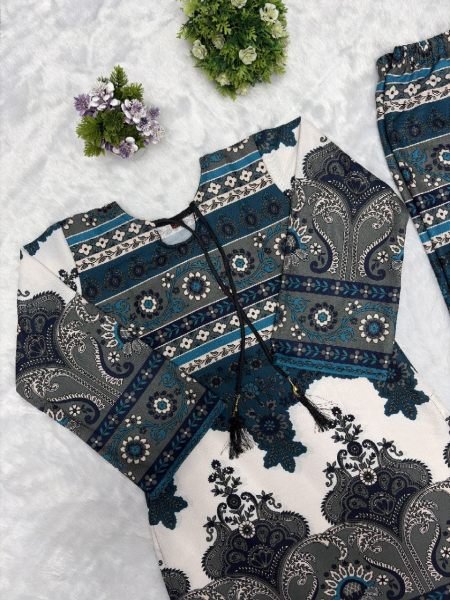 Designer Digital Print Rayon Cotton Co Ord Set with Ankle Length Pant CO ORD Sets