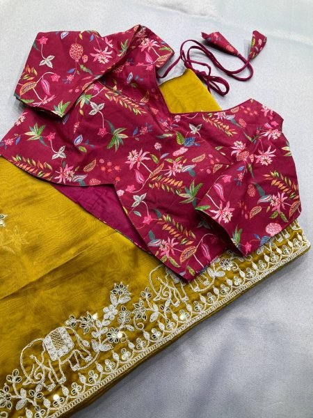 Designer Elephant Motif Saree in Rangoli Silk New Collection with Lace Piping Surat Supplier  Embroidery Sarees Wholesale