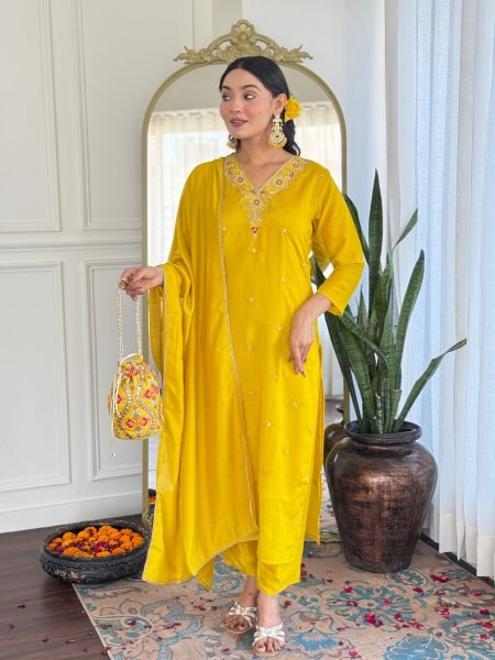 Designer Embellished Straight Kurta Set with Embroidered Dupatta Budget Friendly   Stylish 3 Piece Kurti Set