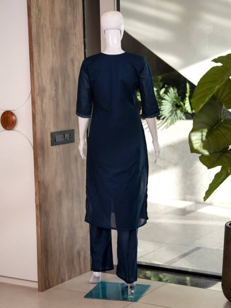 Designer Emboidery Cotton Kurti Plazo Set for Daily Wear  Embroidery Kurtis 