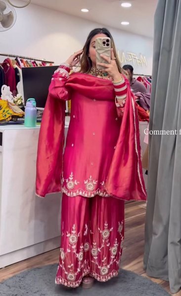 Designer Embroidered Palazzo Set with Dupatta Wholesale Rate for Exporters Ready To Wear Collection