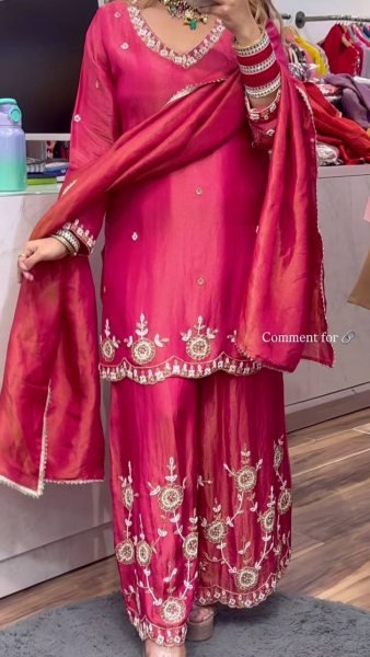 Designer Embroidered Palazzo Set with Dupatta Wholesale Rate for Exporters Ready To Wear Collection
