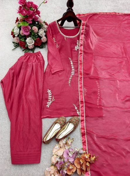 Designer Ethnic Patiala Set with Contrast Dupatta Perfect for Celebrations Ready To Wear Collection