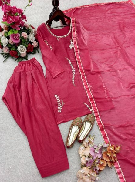 Designer Ethnic Patiala Set with Contrast Dupatta Perfect for Celebrations Ready To Wear Collection