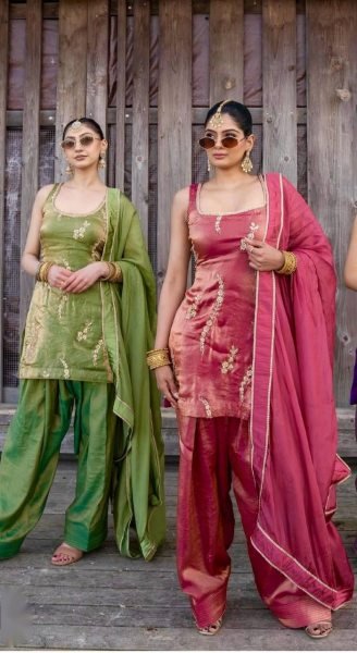 Designer Ethnic Patiala Set with Contrast Dupatta Perfect for Celebrations Ready To Wear Collection