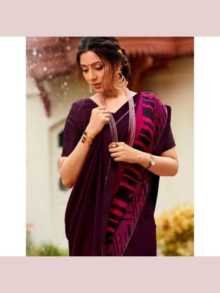 Designer Faux Georgette Saree With Floral Print Georgette Sarees Wholesale