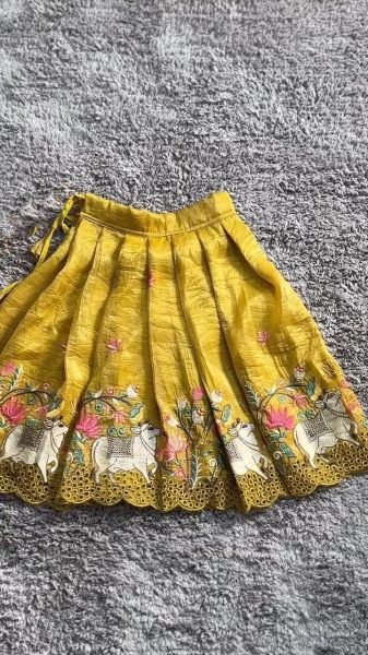 Designer Fendy Silk Lehenga with for Little Fashionistas Girls Wear