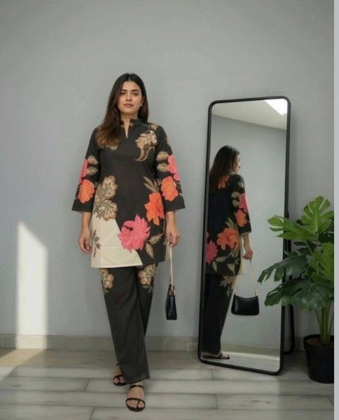 Designer Festive Wear Rayon Cord Set with Digital Print CO ORD Sets