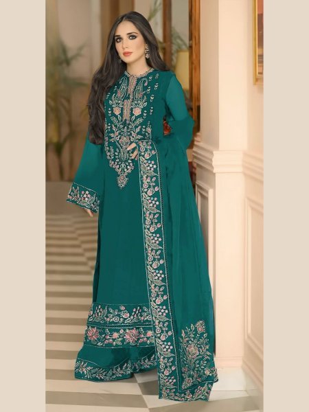 Designer Fox Georgette Salwar Suit Sequin Work with Latkan Dupatta Set Premium Pakistani Collection Salwar Kameez