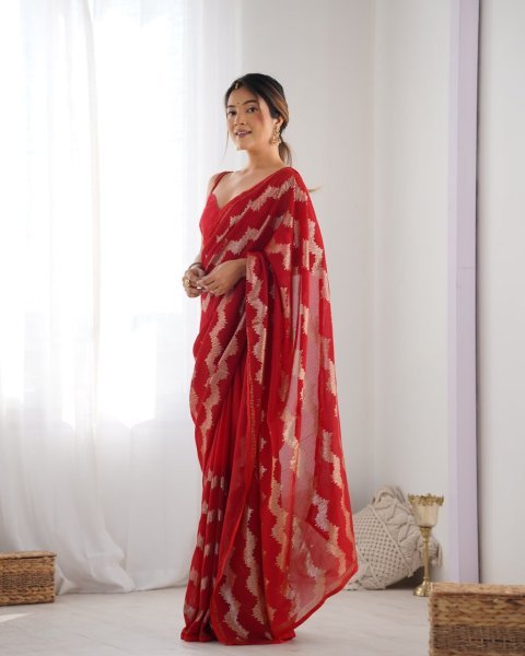 Designer Georgette Sequin Saree with Blouse Top Wholesale Collection for Online Shopping  Georgette Sarees Wholesale