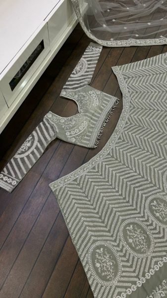 Designer Grey Bridal Wedding Lehenga Choli for Women    Georgette with Heavy Sequins Work  Net Dupatta Set Best Seller from Indian  Designer Lehenga Choli