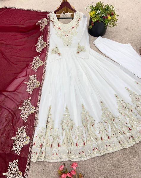 Designer Heavy Georgette Ready Made Suit with Dupatta Elegant Festive   Wedding Wear Available for Bulk Order at Manufacturer Price Anarkali Kurtis 