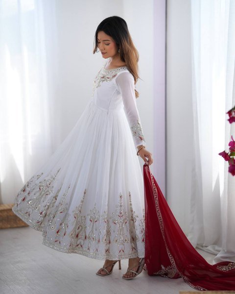 Designer Heavy Georgette Ready Made Suit with Dupatta Elegant Festive   Wedding Wear Available for Bulk Order at Manufacturer Price Anarkali Kurtis 