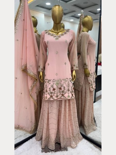 Designer Heavy Georgette Sequence Sharara Suits Ready To Wear Collection