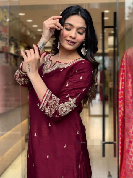 Designer Heavy Viscose  Three Set Suit  3 Piece Kurti Set