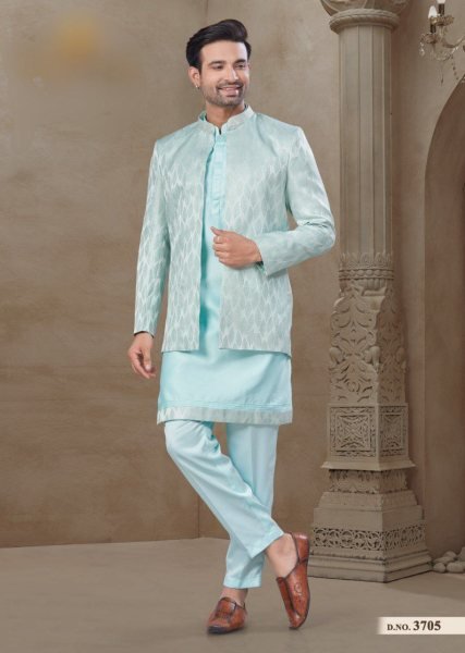 Designer Jacquard Jacket Kurta Pant Combo for Men Luxurious Ethnic Wear Kurta Pajama Wholesale