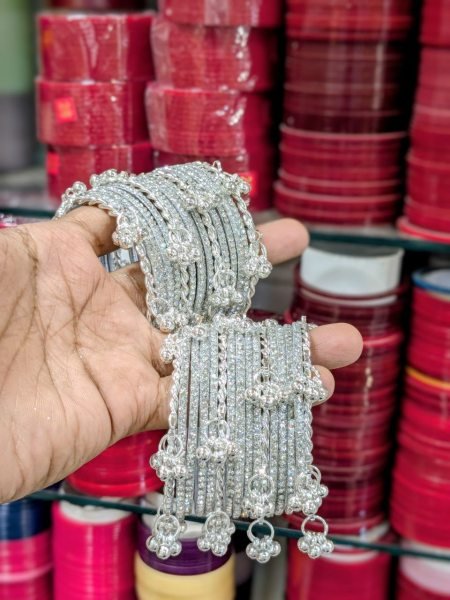 Designer Kashmiri Silver Bangles Set for Bridal Wear Fashion Accessories Wholesale