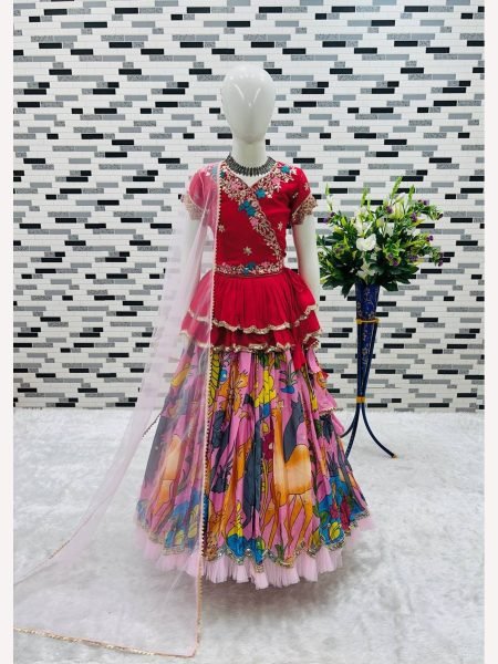 Designer Kediya Style  Lehenga Set For Girls Girls Wear