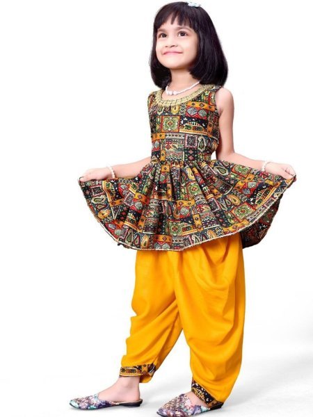 Designer Kids Kurta Dhoti Pant Set with Digital Print for Festive Wear Kurtis