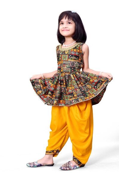Designer Kids Kurta Dhoti Pant Set with Digital Print for Festive Wear Girls Wear