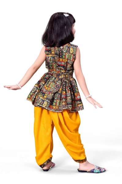 Designer Kids Kurta Dhoti Pant Set with Digital Print for Festive Wear Girls Wear