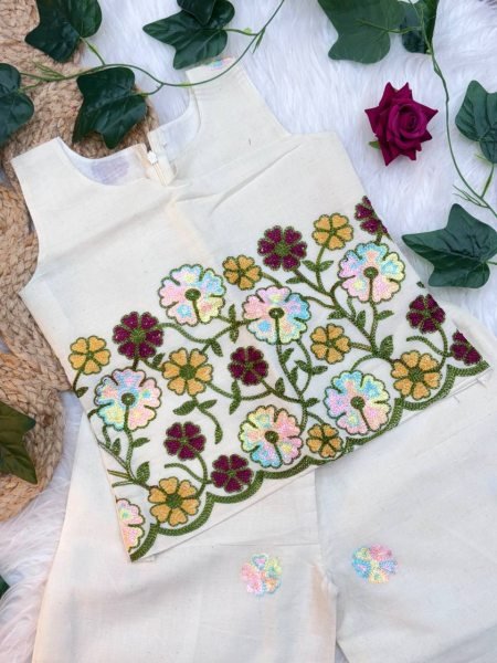 Designer Kora Cotton Kids Co ord Outfit Comfortable Daily Wear for Girls Girls Wear