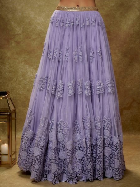 Designer Lavender Lehenga with Crystal Lace Blouse at Manufacturer Price Designer Lehenga Choli