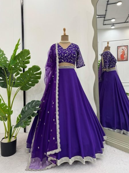 Designer Lehenga with Canvas Patta Heavy Embroidery with Butterfly Net Dupatta Designer Lehenga Choli