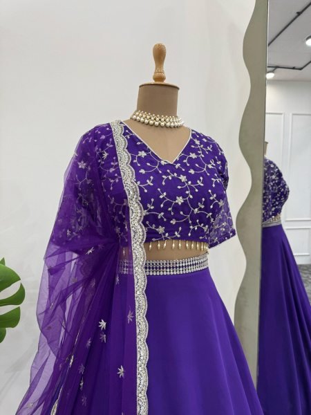 Designer Lehenga with Canvas Patta Heavy Embroidery with Butterfly Net Dupatta Designer Lehenga Choli