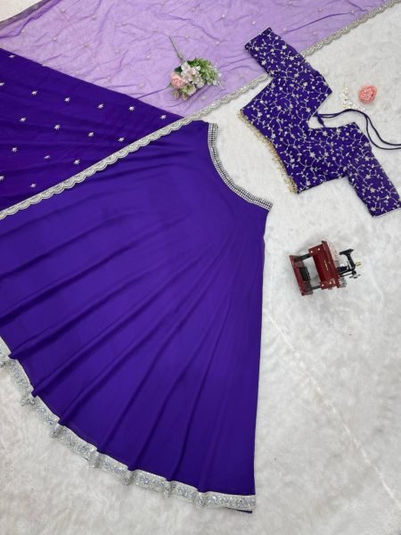 Designer Lehenga with Canvas Patta Heavy Embroidery with Butterfly Net Dupatta Designer Lehenga Choli
