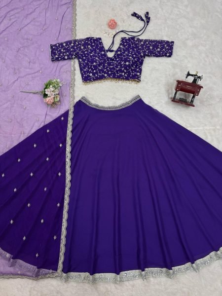 Designer Lehenga with Canvas Patta Heavy Embroidery with Butterfly Net Dupatta Designer Lehenga Choli