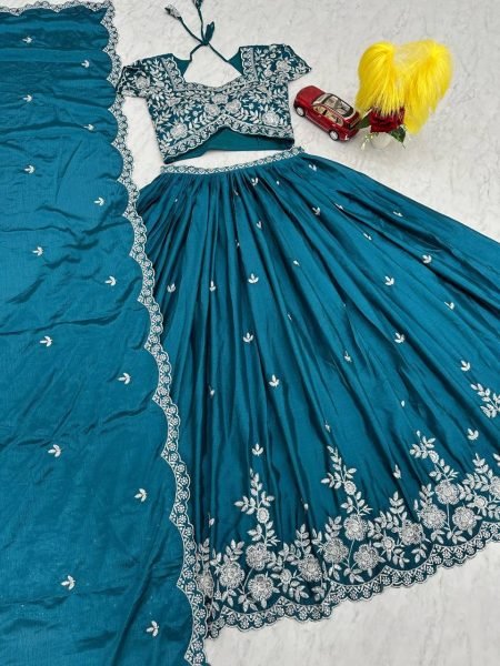 Designer Lehenga with Embroidery wok and Chinon Duppta  Designer Lehenga Choli