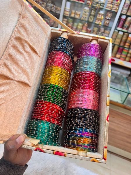 Designer Multi Color Bangles Collection with Storage Box Sarees 