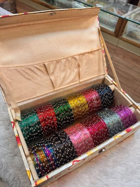 Designer Multi Color Bangles Collection with Storage Box Fashion Accessories Wholesale