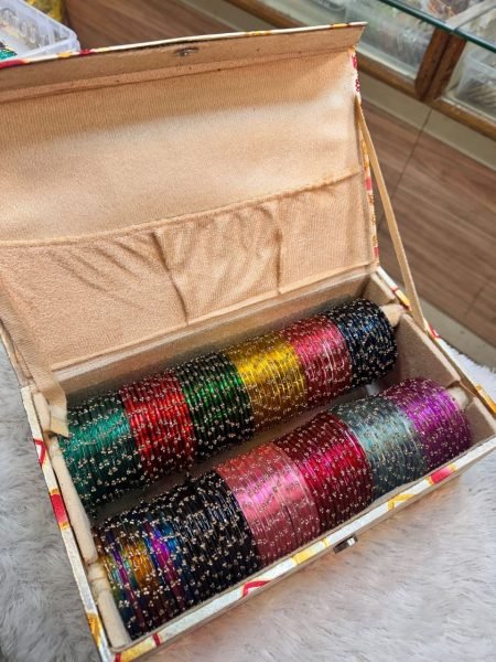 Designer Multi Color Bangles Collection with Storage Box Fashion Accessories Wholesale