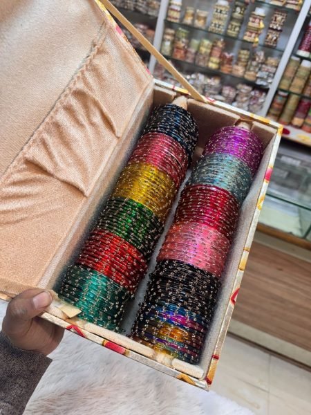 Designer Multi Color Bangles Collection with Storage Box Fashion Accessories Wholesale