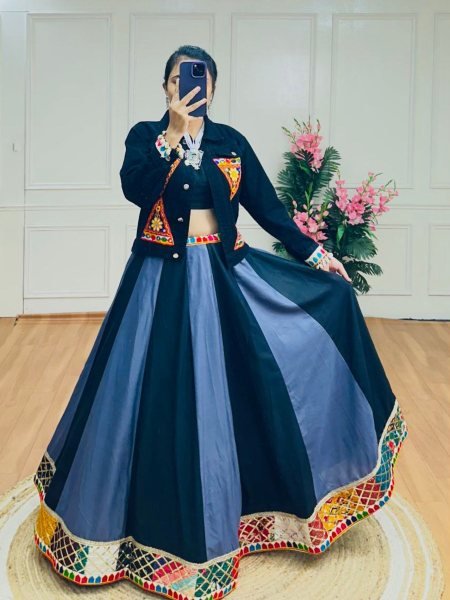 Designer Multicolor Panel Lehenga with Handwork Jacket Limited Edition Festive Combo 