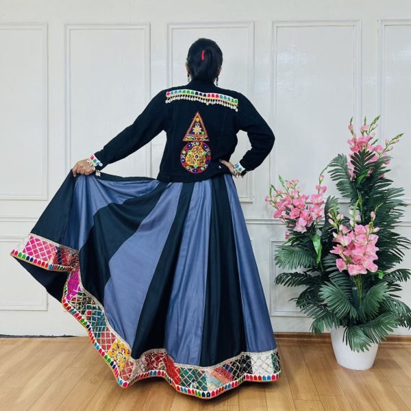 Designer Multicolor Panel Lehenga with Handwork Jacket Limited Edition Festive Combo Navratri Collection