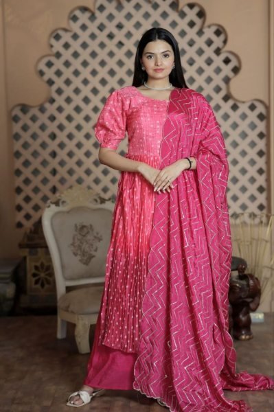 Designer muslin crochet Printed Kurti Plazzo Set  3 Piece Kurti Set