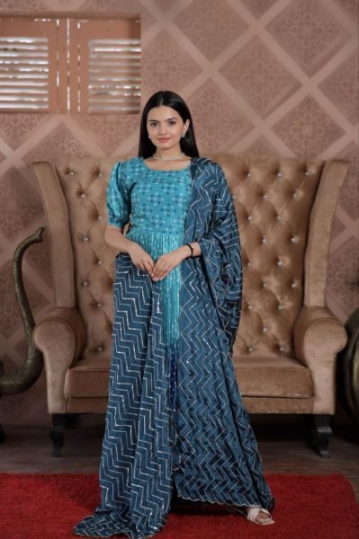 Designer muslin crochet Printed Kurti Plazzo Set  3 Piece Kurti Set