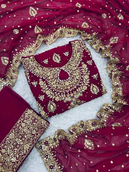 Designer Party Wear Look Top-Plazzo and Dupatta With Heavy Embroidery Work  Stitched Suit Collection  Ready To Wear Collection