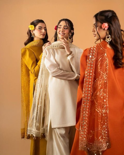 Designer Party Wear Top with Farshi Salwar and Embroidered Dupatta Ready To Wear Collection