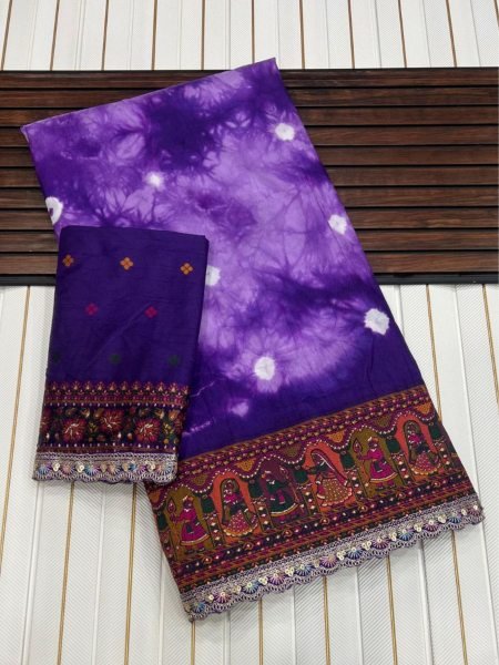 Rajwadi Pashmina Silk Shibori Saree with Elephant Border and Royal Wedding Pallu Sarees 