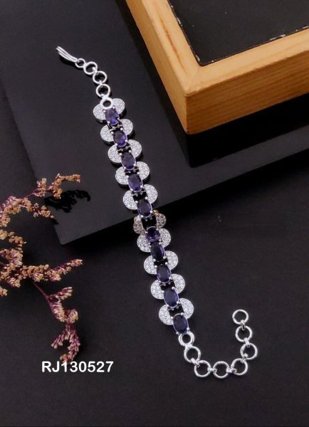 Designer Pink Stone American Diamond Bracelet at Wholesale Rate Fashion Accessories Wholesale
