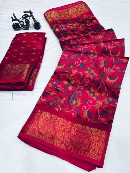 Designer Printed Soft Tusshar Silk Slub Saree  