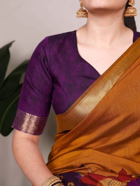 Designer Printed Viscose Chanderi Saree with Unstitched Blouse Ethnic Wear Collection by Royal Export Low Price Offer Silk Sarees Wholesale