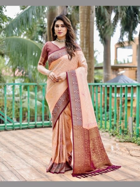 Designer Pure Kanjivaram Pattu Saree with Zari  weaving Silk Sarees Wholesale