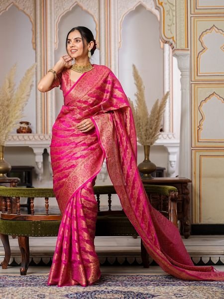 Designer Pure Organza Saree For Woman  Organza Sarees Wholesale